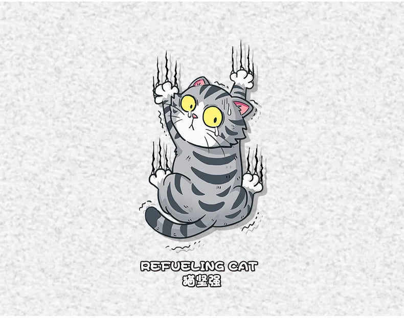 Komik Tırmanan Kedi Araba Sticker Seti - Sticker Master