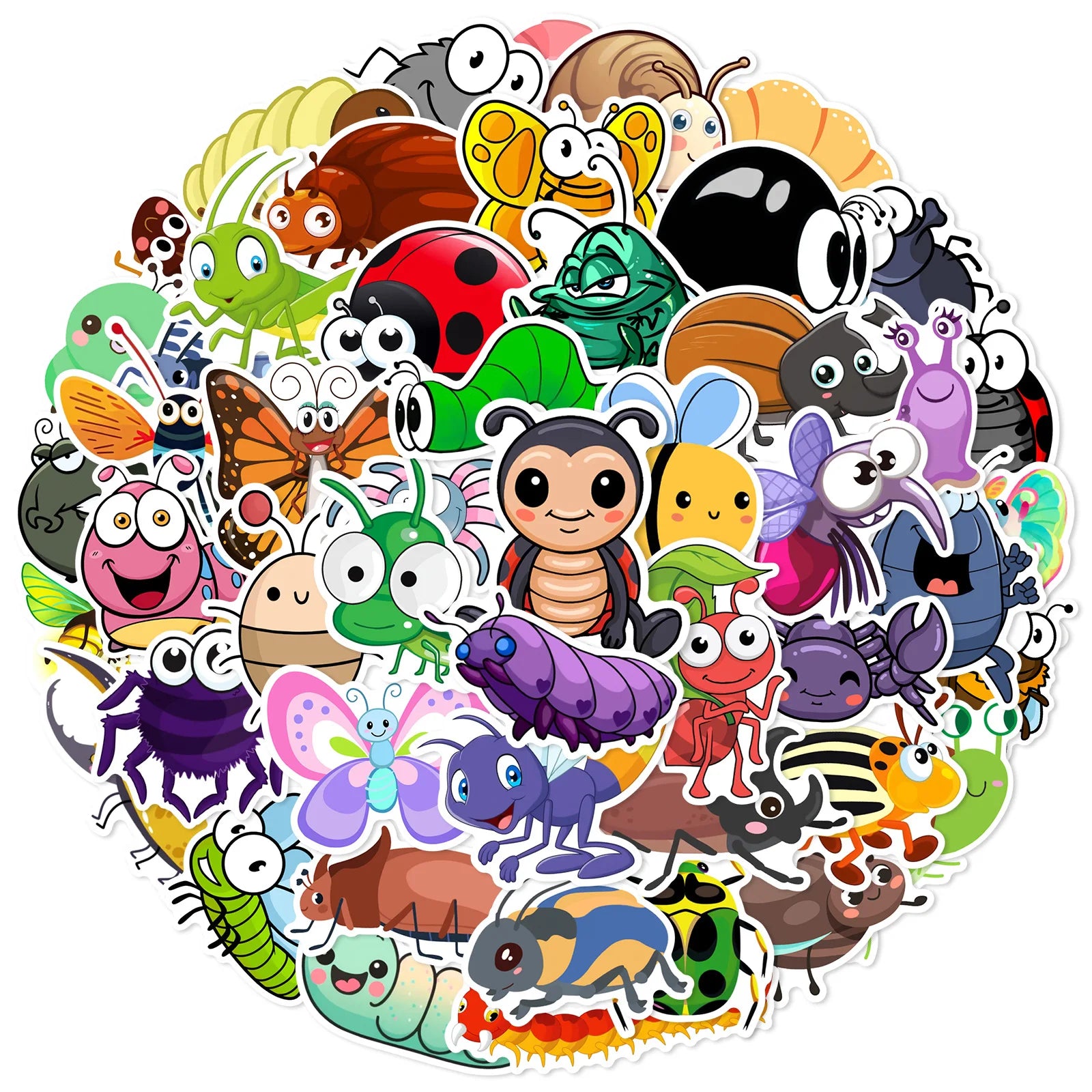 50’li Karışık Solucan ve Böcek Sticker Seti | Sticker Master