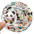 50’li Sevimli Kitap Okuyan Hayvan Sticker Seti | Sticker Master
