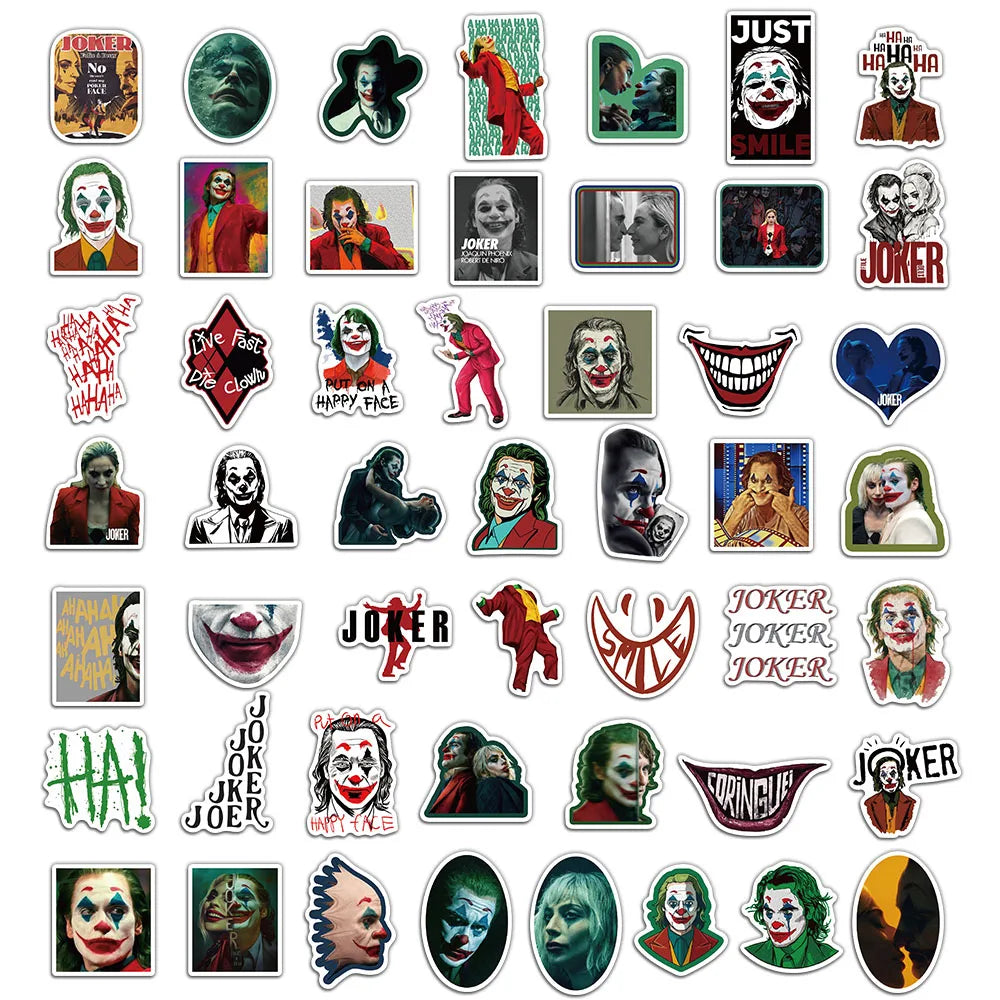 Sticker Master 50 Adet Joker Sticker Set Motor Oto Araç Laptop Telefon Çıkartma Etiket