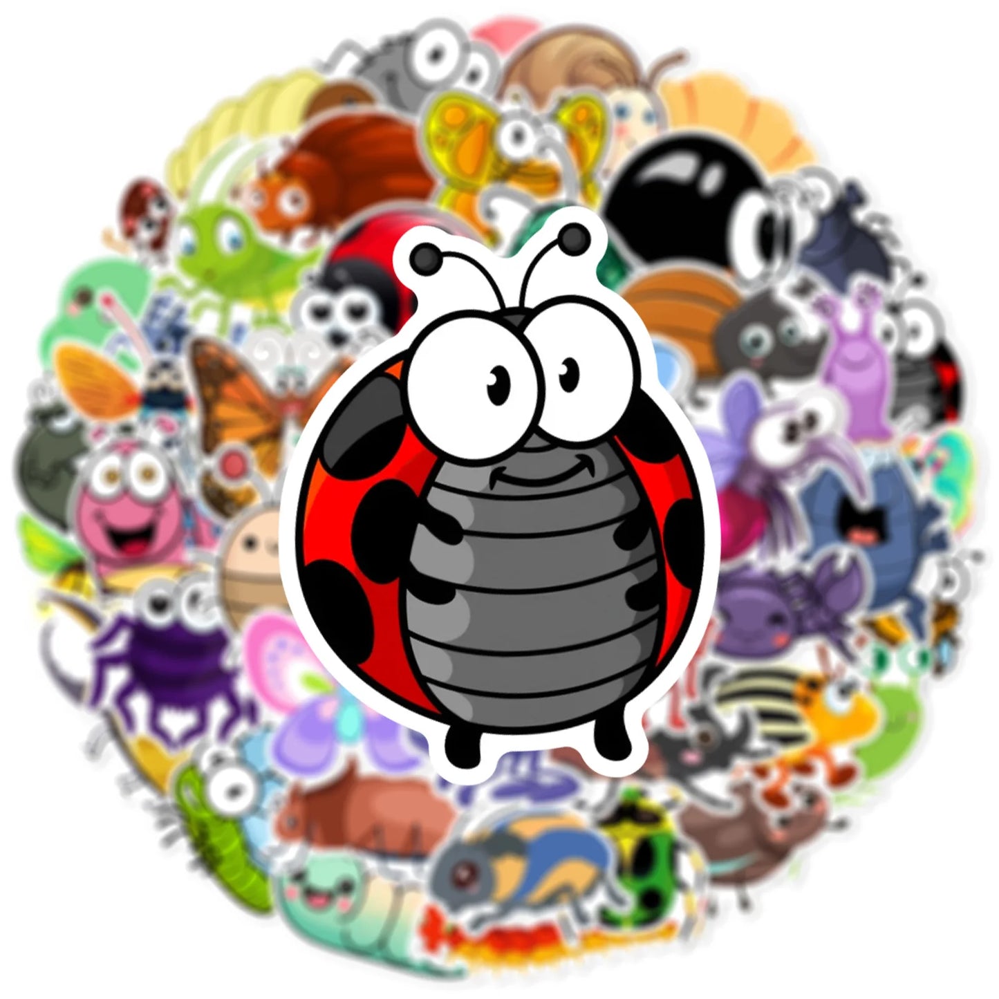 50’li Karışık Solucan ve Böcek Sticker Seti | Sticker Master