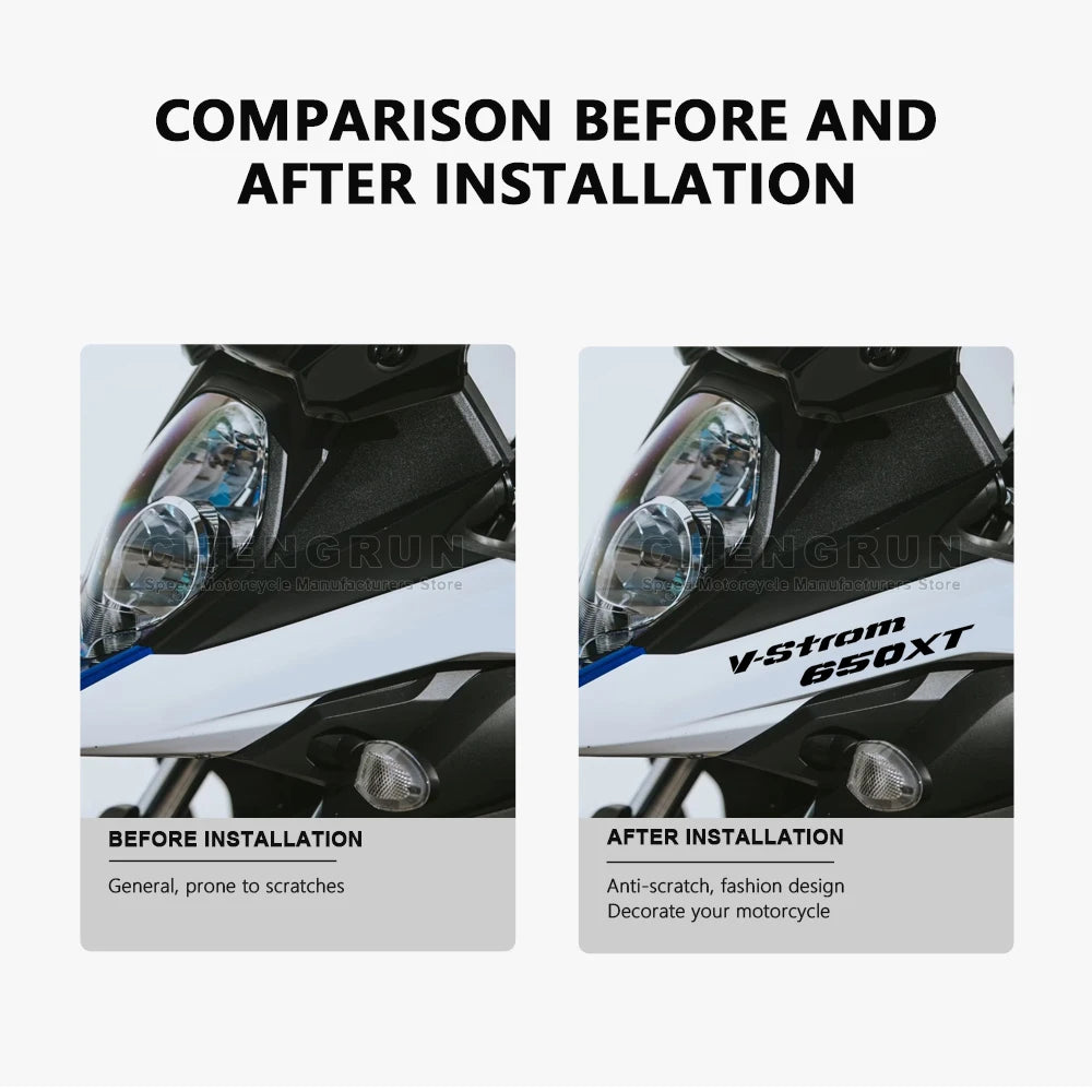Sticker Master V-Strom 650 XT Gövde Sticker Seti – Su Geçirmez Sportif Tasarım (2015-2024)