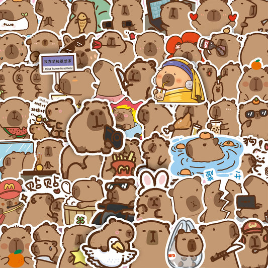 50’li Sevimli Kapibara Sticker Seti | Sticker Master