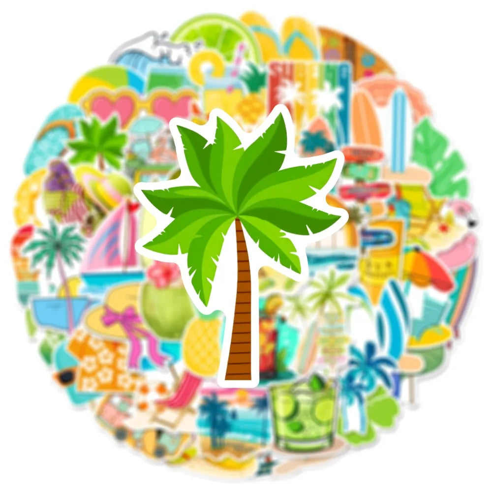 50’li Yaz Tatili Plaj Sticker Seti | Sticker Master