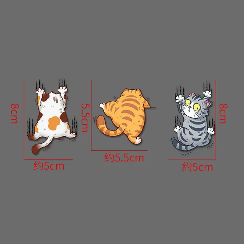 Komik Tırmanan Kedi Araba Sticker Seti - Sticker Master