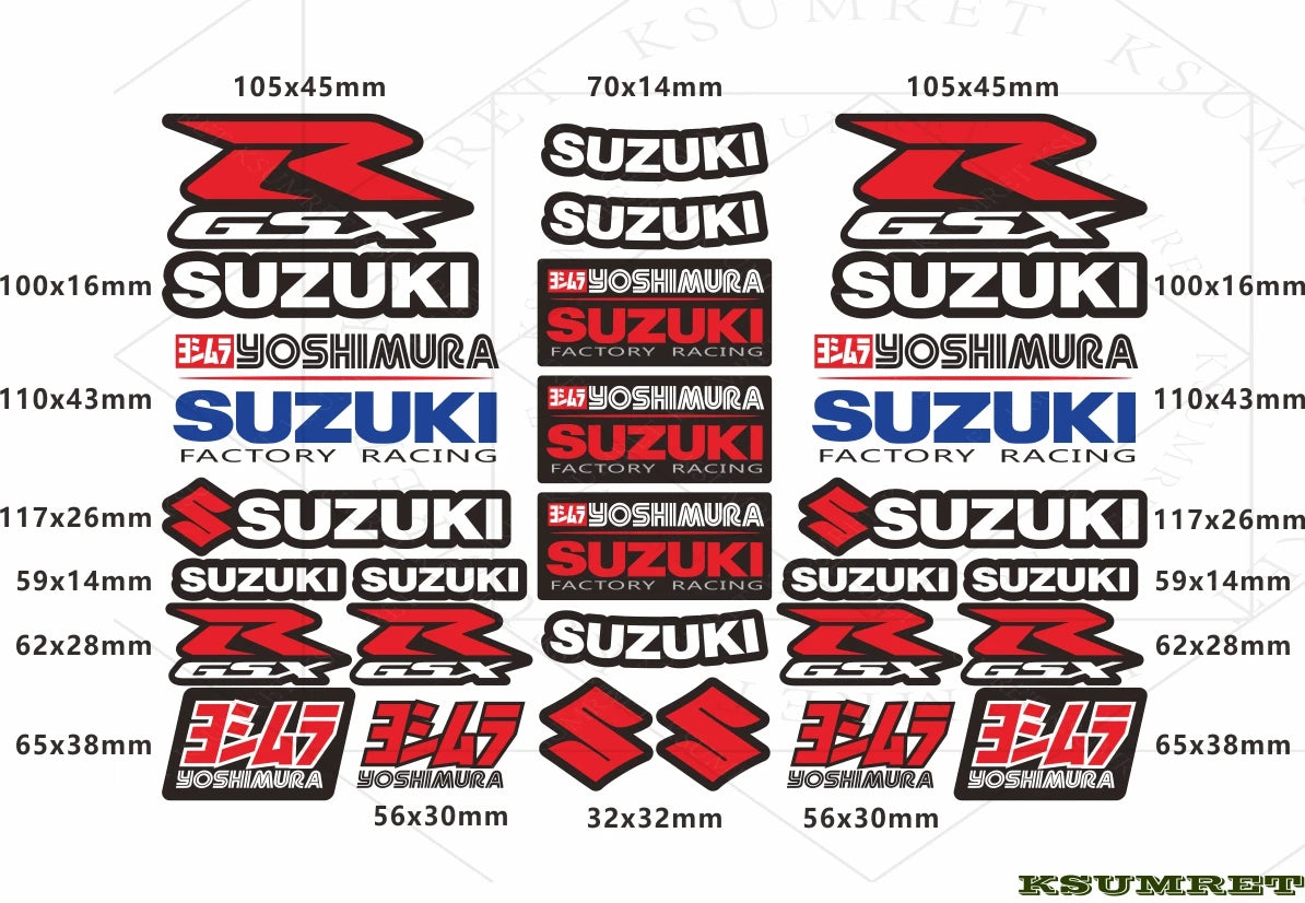 Vinyl Suzuki GSX Yoshimura Sticker Set Tank Logo | Sticker Master