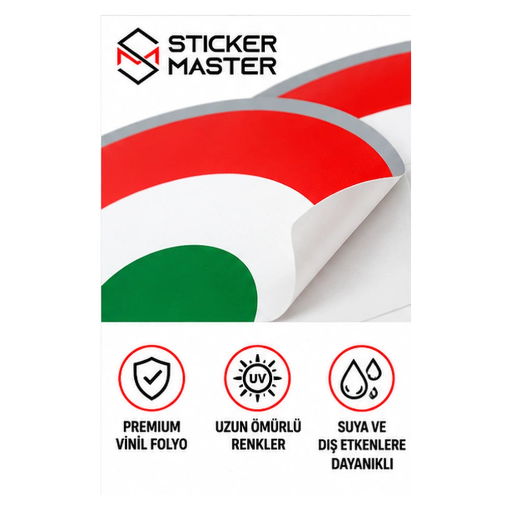 İtalya bayraklı sticker folyo detay görünümü
