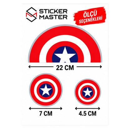 Yıldızlı yarım yuvarlak sticker ölçüler 22 cm 7 cm 4,5 cm