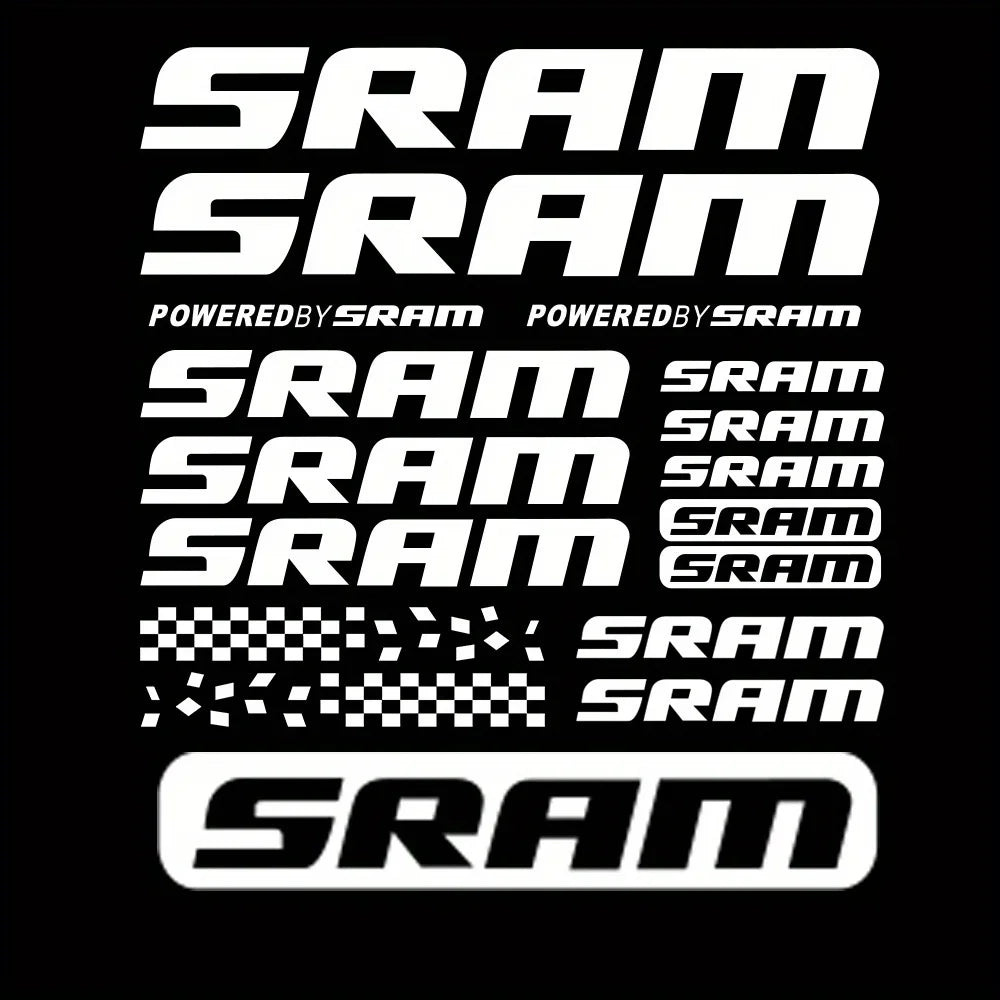 SRAM Uyumlu 2D Flat Sticker Seti 12 Adet Beyaz