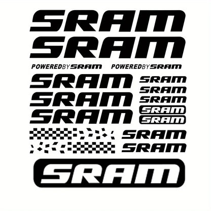 SRAM Uyumlu 2D Flat Sticker Seti 12 Adet Siyah 2