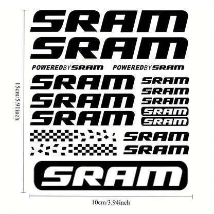 SRAM Uyumlu 2D Flat Sticker Seti 12 Adet Ölçü
