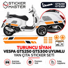 STS5 Turuncu Siyah Vespa Uyumlu GTS250 GTS300 Uyumlu Yan Cita Sticker