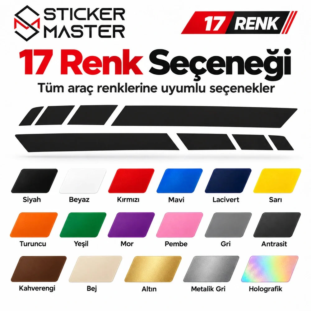 Vespa GTS sticker 17 renk seçeneği holografik dahil