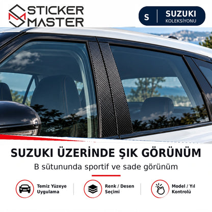 Suzuki kapı direği B sütunu sticker uygulama alanı, temsili araç fotoğrafı