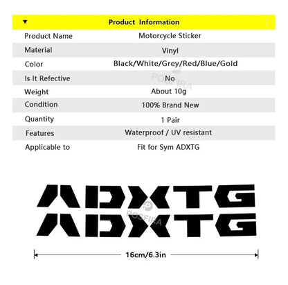 SYM ADXTG 400 Motosiklet Sticker Su Geçirmez | Sticker Master Sticker Master