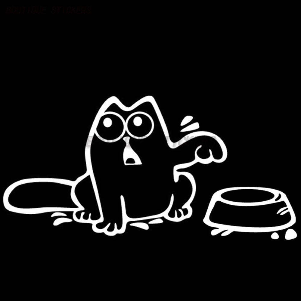 Beni Doyur Kedi "Feed Me" Komik Sticker Etiket Yapıştırma|Sticker Master
