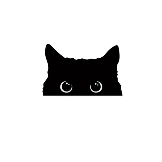 Sticker Master Sevimli Kara Kedi Gözetleme Sticker Etiket 15 Cm
