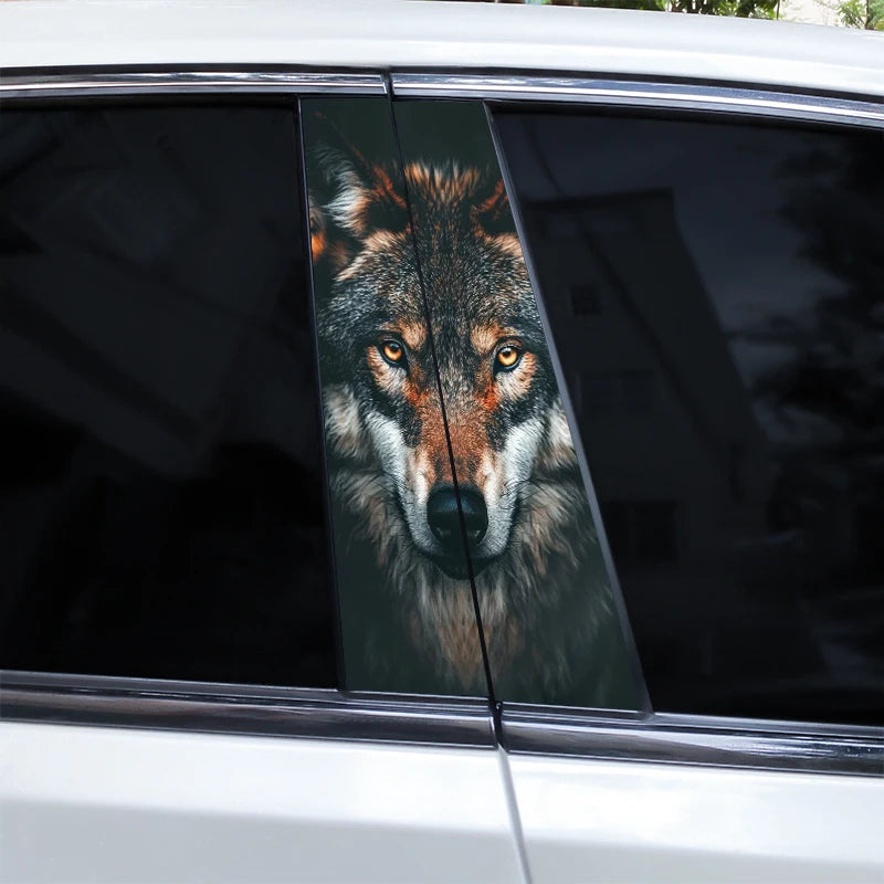 Mavi Gözlü Kurt Yan Direk Sticker Seti (2 Adet) | Sticker Master