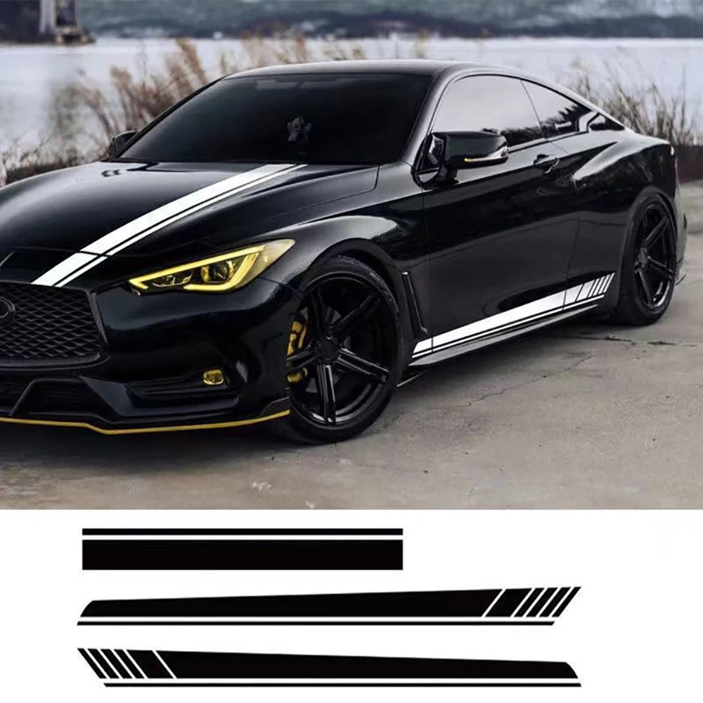 Sticker Master Araba Vinil Uzun Şerit Kaput & Kapı Sticker Seti Etiket Çıkartma