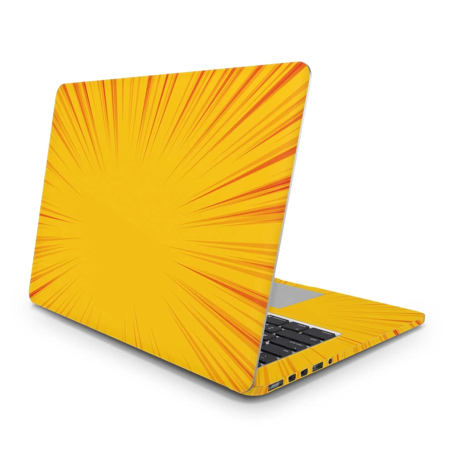 Sticker Master Yellow Zoom Lines Evrensel Sticker Dizüstü Bilgisayar Vinil Sticker Decal  12" 13" 13.3" 14" 15" 15.4" 15.6 inç Dizüstü Bilgisayar Çıkartma Koruyucu Macbook Asus Acer Hp Lenovo Huawei Dell İçin - Sticker Master