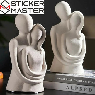 Sticker Master Sevgili Aşıklar Sarılmış Çift Biblo – Romantik Dekoratif Hediyelik Eşya - Sticker Master