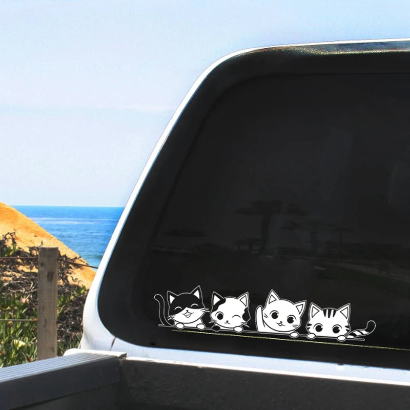 Sticker Master Gözetleyen Sevimli Kediler Araba Stickerı
