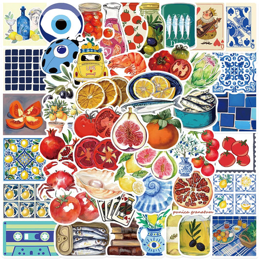 50’li Akdeniz Ürünleri Sticker Seti | Sticker Master