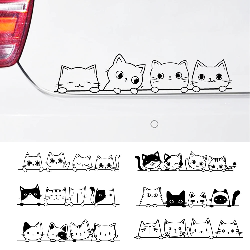 Sticker Master Gözetleyen Sevimli Kediler Araba Stickerı