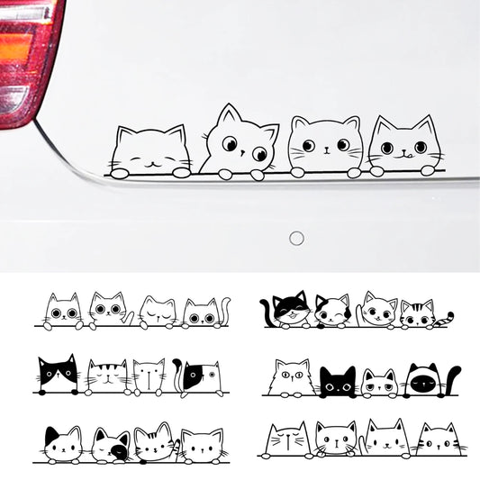 Sticker Master Gözetleyen Sevimli Kediler Araba Stickerı