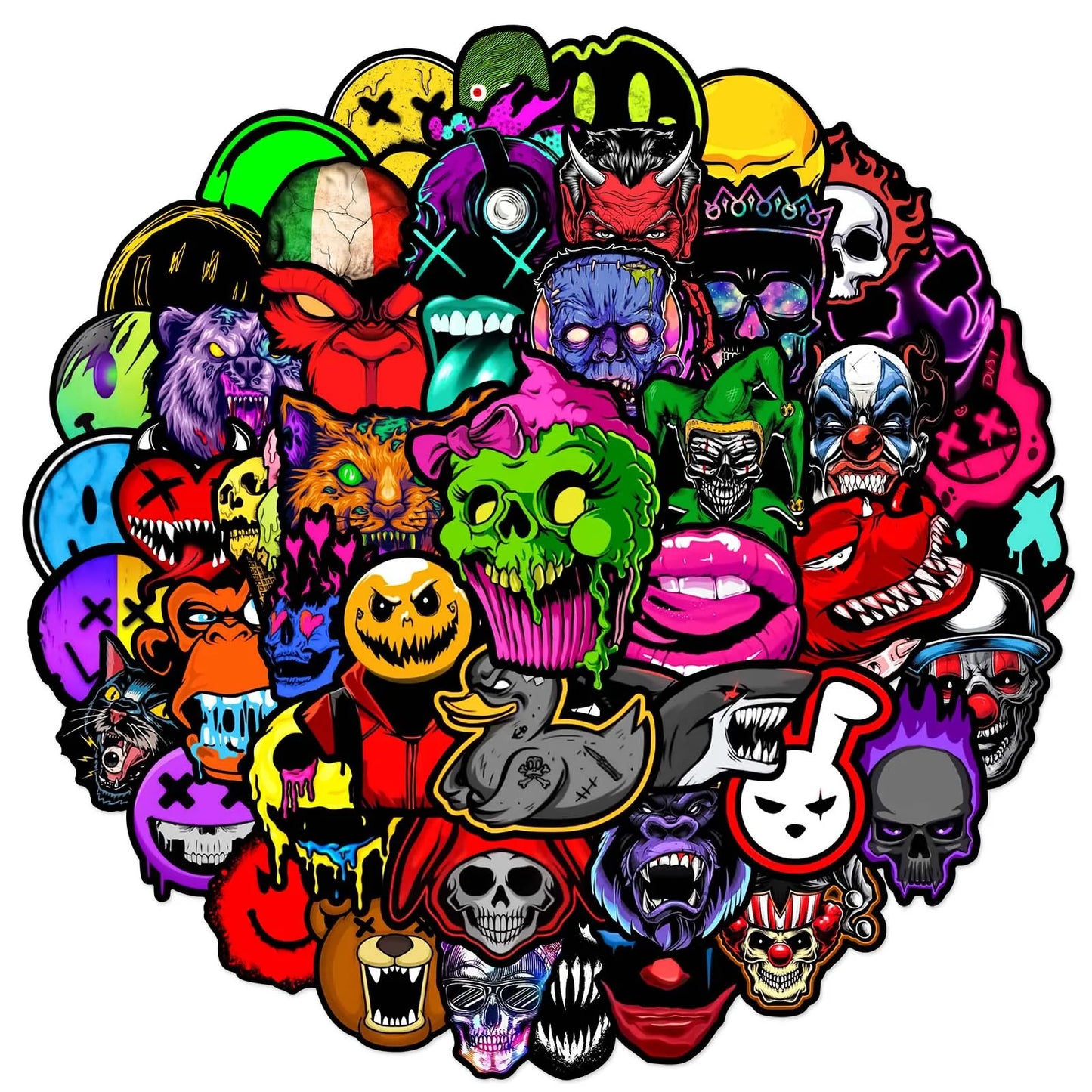 50’li Kafatası Korku Sticker Seti | Sticker Master