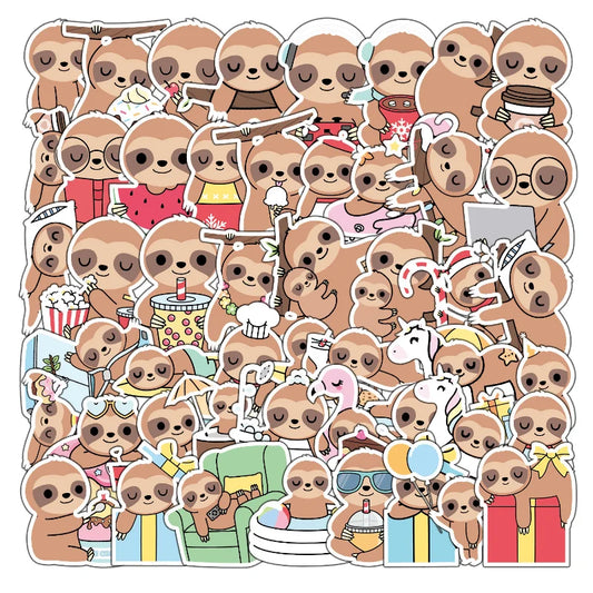 50’li Sevimli Tembel Hayvan Sticker Seti | Sticker Master