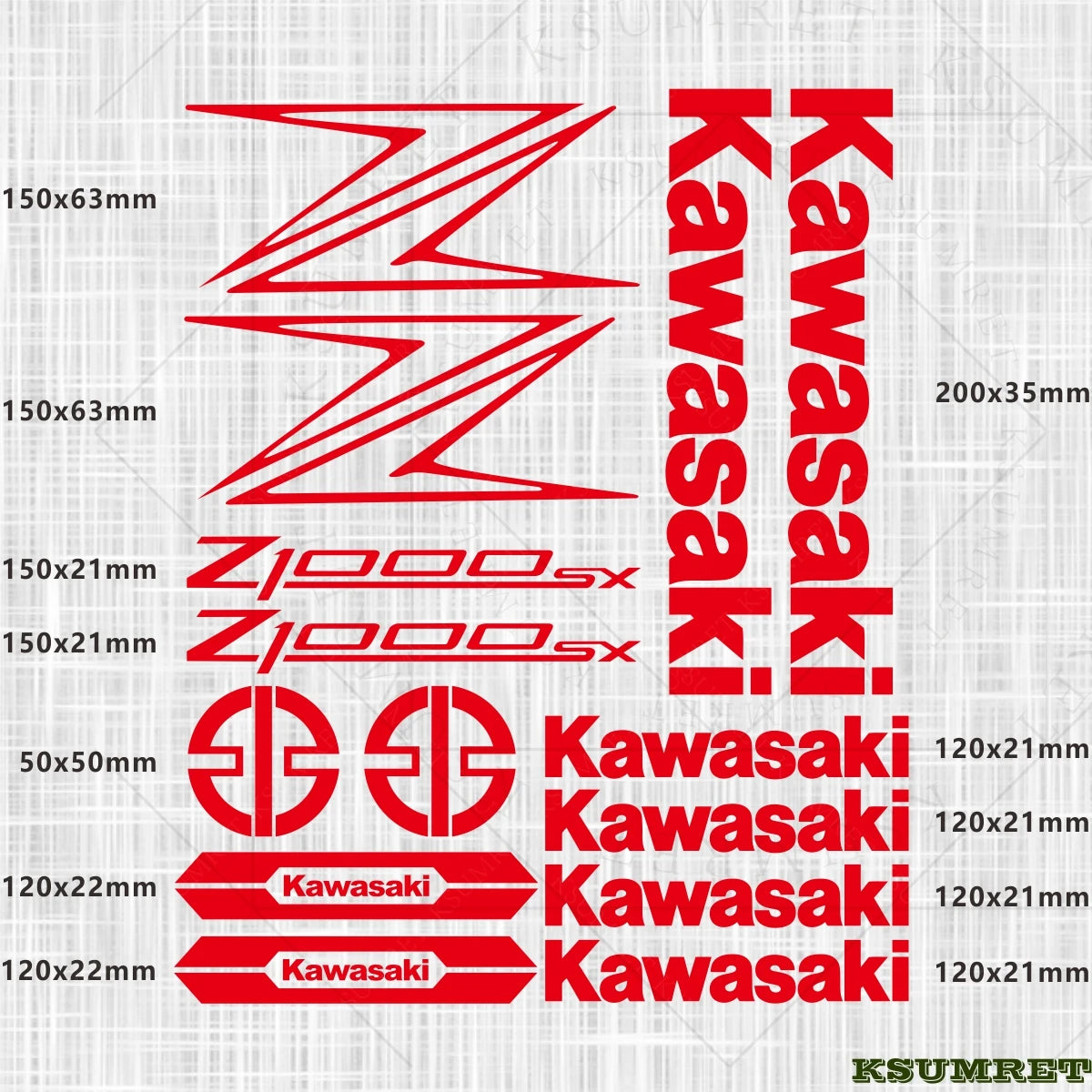 Kawasaki Z1000SX Sticker Seti Su Geçirmez | Sticker Master