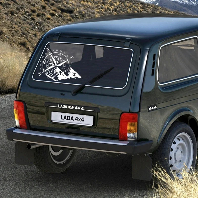 Sticker Master Pusula Rüzgar Gülü Çıkartma Araba Gövde Cam Dekor Su Geçirmez Sticker Motosiklet Etiket Yapıştırma