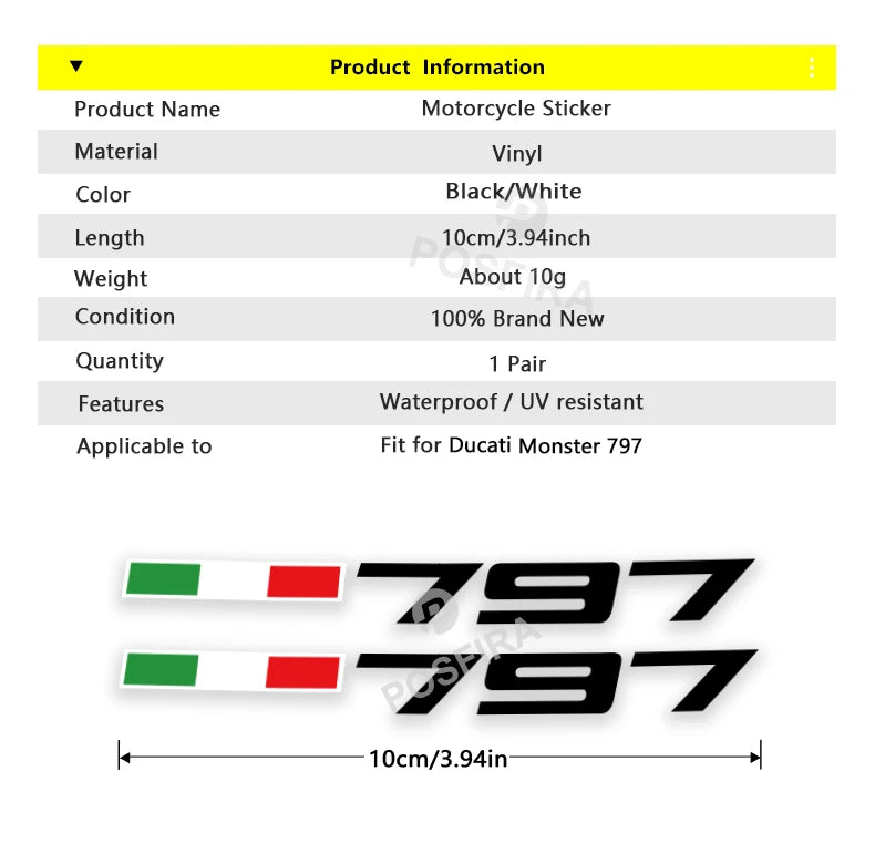 Ducati Monster 797 Motosiklet Sticker Seti | Sticker Master