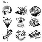 Sticker Master Macera Temalı Oto Sticker Koleksiyonu - Pusula, Dağ ve Kamp Tasarımları Sticker Master