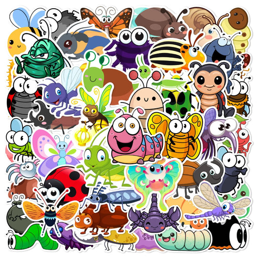 50’li Karışık Solucan ve Böcek Sticker Seti | Sticker Master