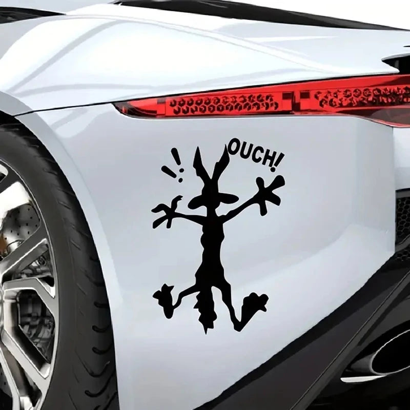 Wile E. Coyote Ouch! Komik Araba Stickerı | Sticker Master