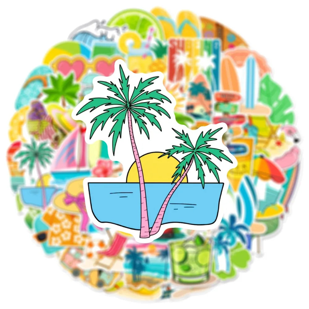 50’li Yaz Tatili Plaj Sticker Seti | Sticker Master