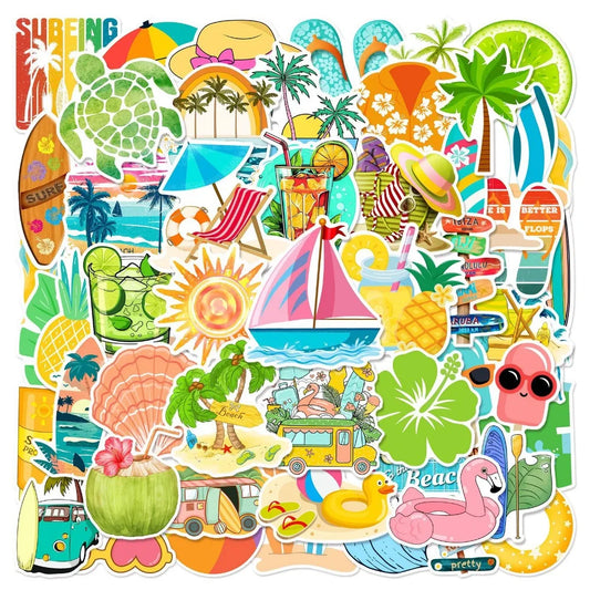 50’li Yaz Tatili Plaj Sticker Seti | Sticker Master