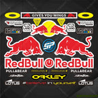 Sticker Master Red Bull Motosiklet Sticker & Kask Logo Çıkartma Seti