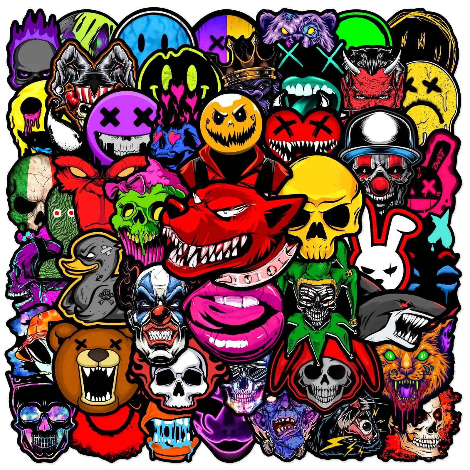 50’li Kafatası Korku Sticker Seti | Sticker Master