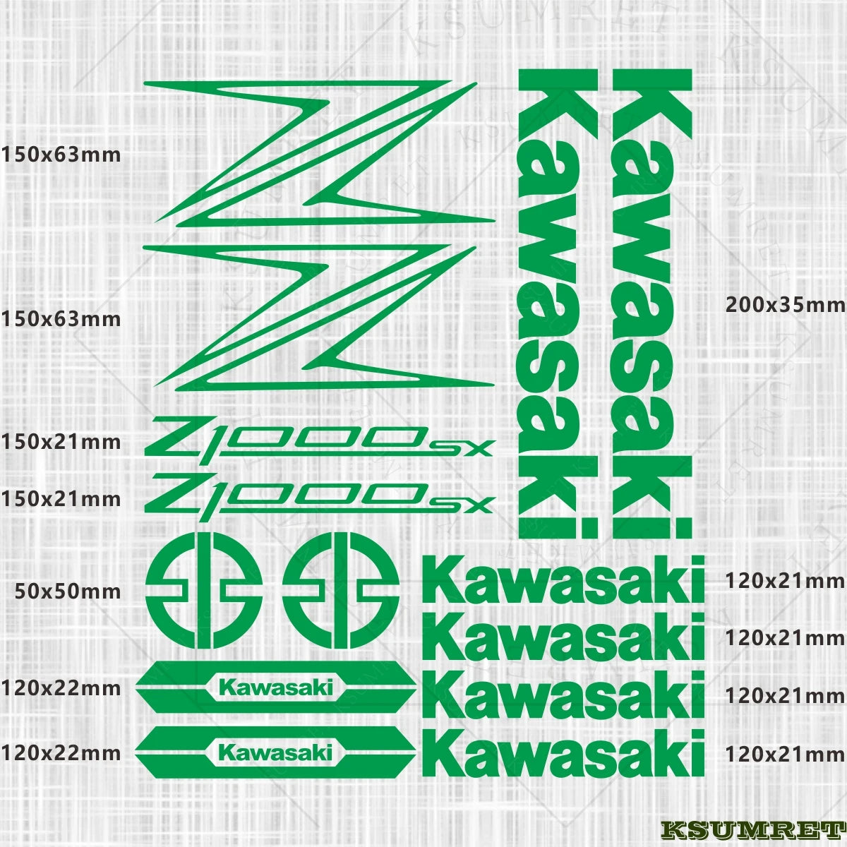 Kawasaki Z1000SX Sticker Seti Su Geçirmez | Sticker Master