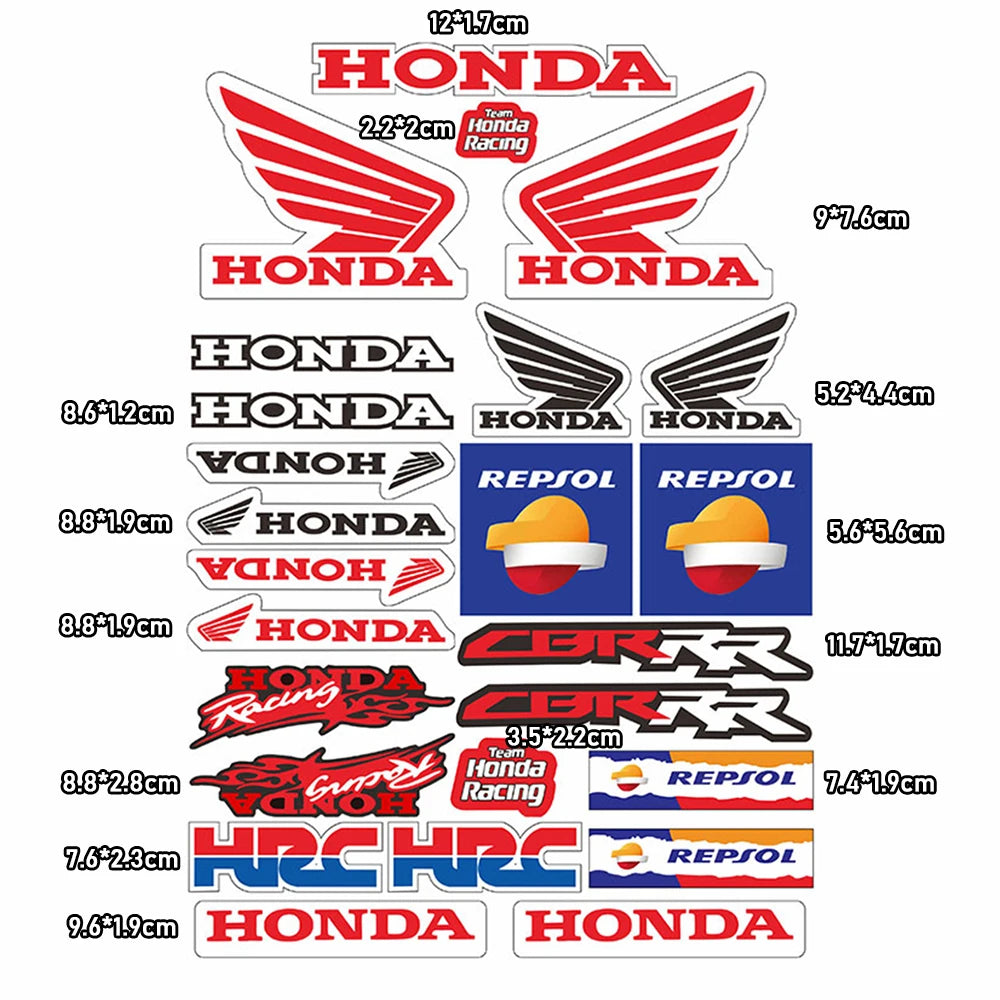 Sticker Master Honda CBR Gövde Kask Yakıt Tank Sticker Seti | Sticker Master