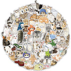 50’li Sevimli Su Renkli Kedi Sticker Seti | Sticker Master