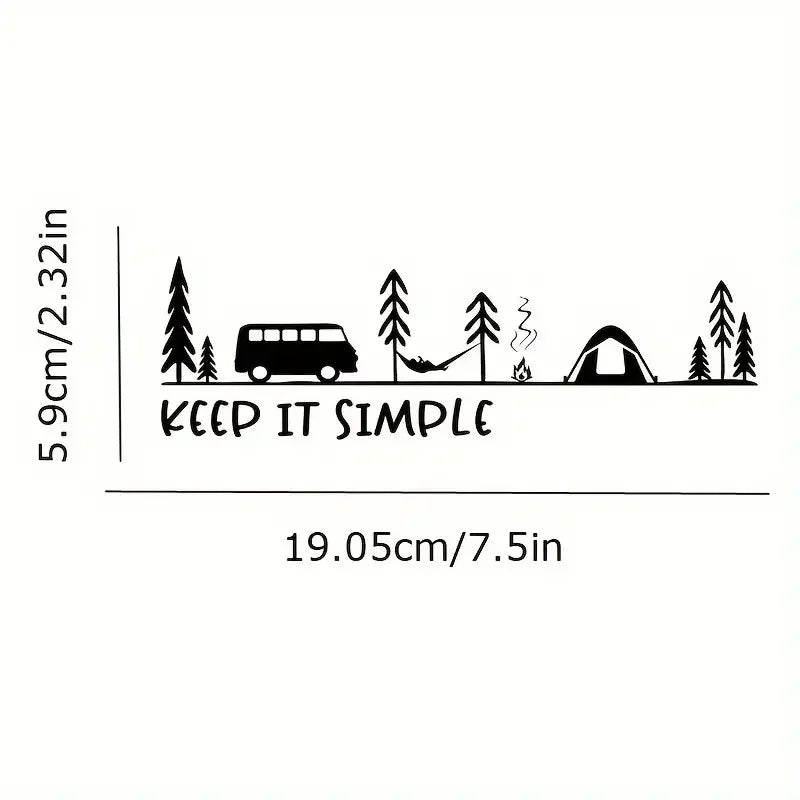 Keep It Simple Kamp & Karavan Macerası Sticker | Sticker Master 19X6 Cm