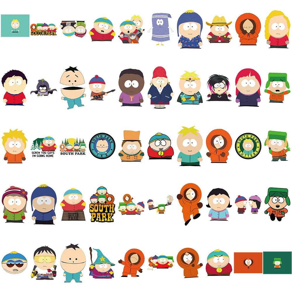 Sticker Master - 100 Adet South Park Karikatür Sticker Seti Motor Oto Araç Laptop Çıkartma Etiket
