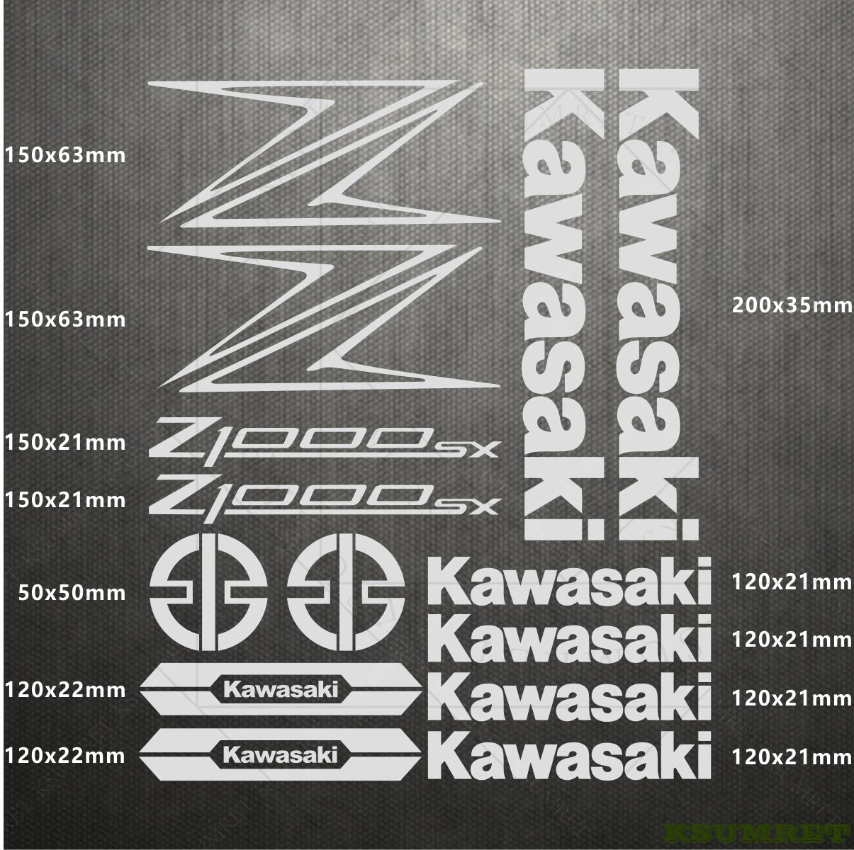 Kawasaki Z1000SX Sticker Seti Su Geçirmez | Sticker Master