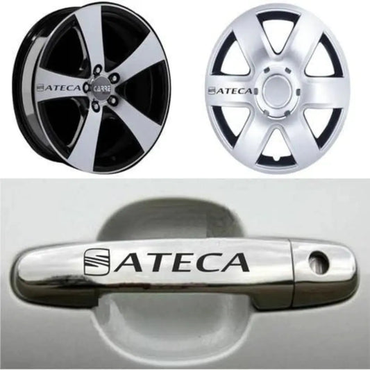 Sticker Master Seat Ateca Kapı Kolu ve Jant Sticker Seti - 10 Adet Dayanıklı Oto Etiket Sticker Master