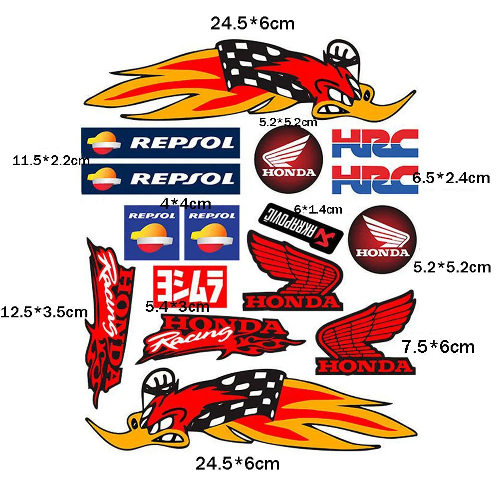 Sticker Master Honda CBR Gövde Kask Yakıt Tank Sticker Seti | Sticker Master