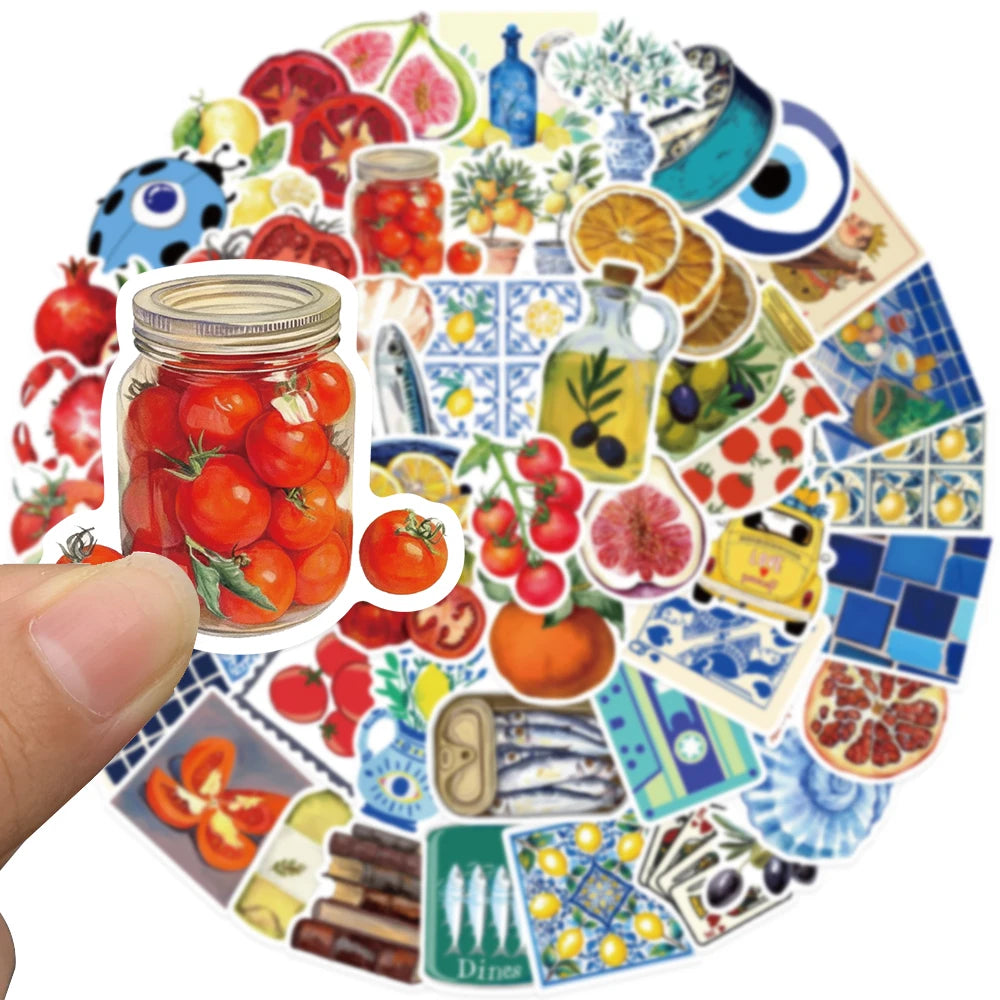 50’li Akdeniz Ürünleri Sticker Seti | Sticker Master
